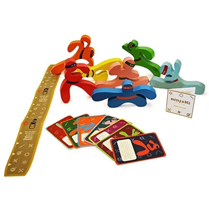 VARANASI WOODEN TOYS – EXP-IN-IHD-NK-W-6yr-0027 Wooden Ninjaki-Balance Toy Set (6 Years+) – Stacking Game Hones Mental & Physical Agility