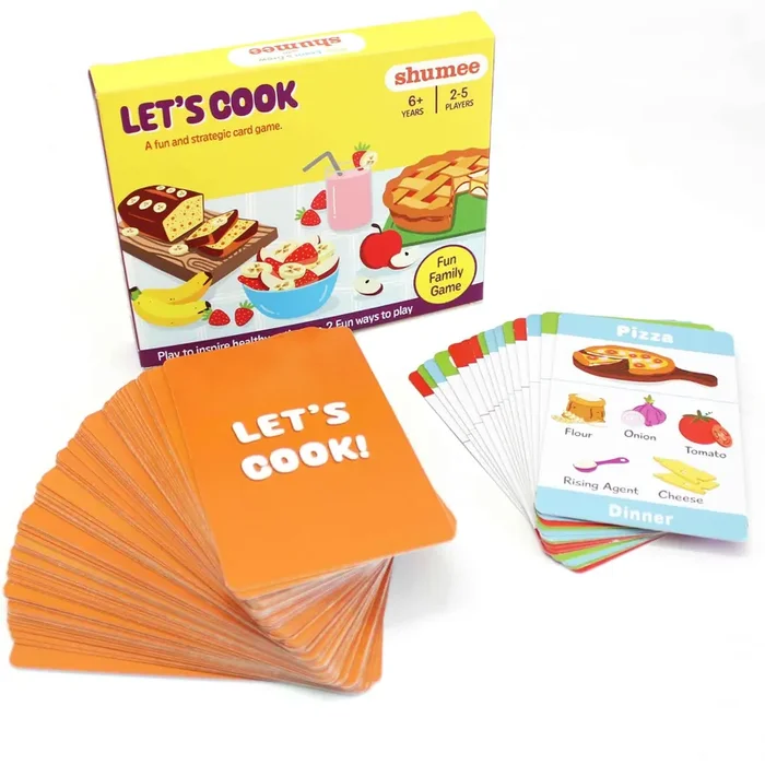 VARANASI WOODEN TOYS Card Game -Let‘s Cook – FunStrategy Memory Food Game 92 Cards15 Recipe Cards54 Ingredients20 Action Cards Learn About Food Through Play Age- 6 to 12 Travel Friendly Card Game