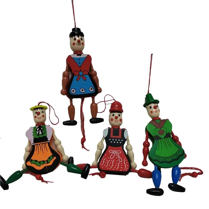 VARANASI WOODEN TOYS Channapatna Wooden Hanging Joker Pulling Toy – Set of Two