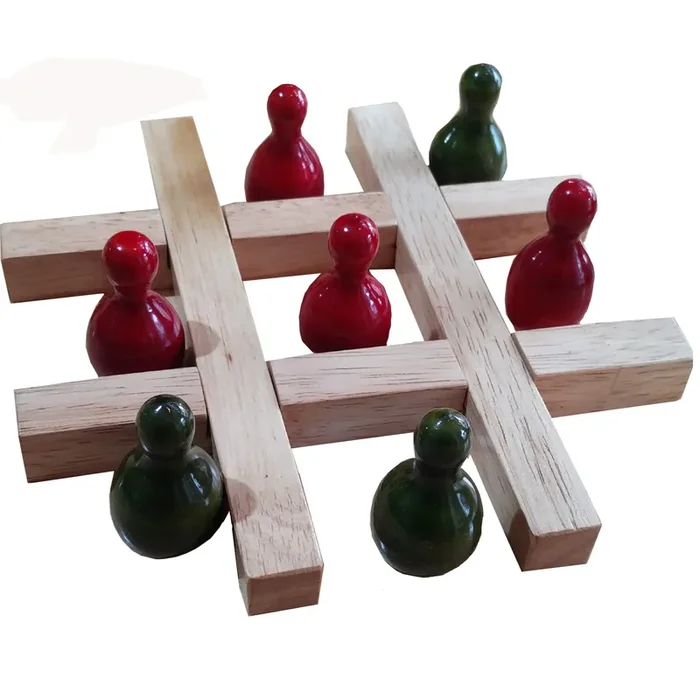 VARANASI WOODEN TOYS Tic Tac Toe Wooden Game in Multi Color