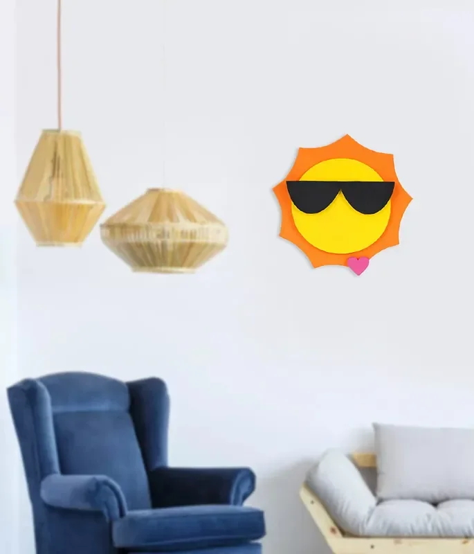VARANASI WOODEN TOYS -Wall – Wooden Sun – Wall Dcor- 30 cm x 30 cm x 1.5 cm – Multicolour