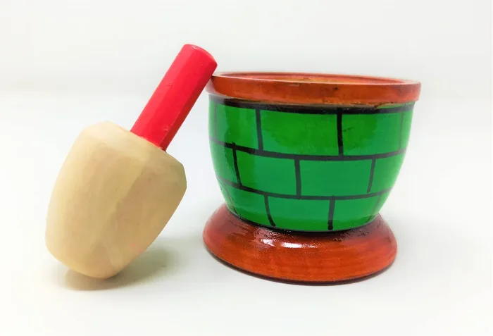 VARANASI WOODEN TOYS Wooden Pretend Play Okhli Toy for Kids & Toddlers