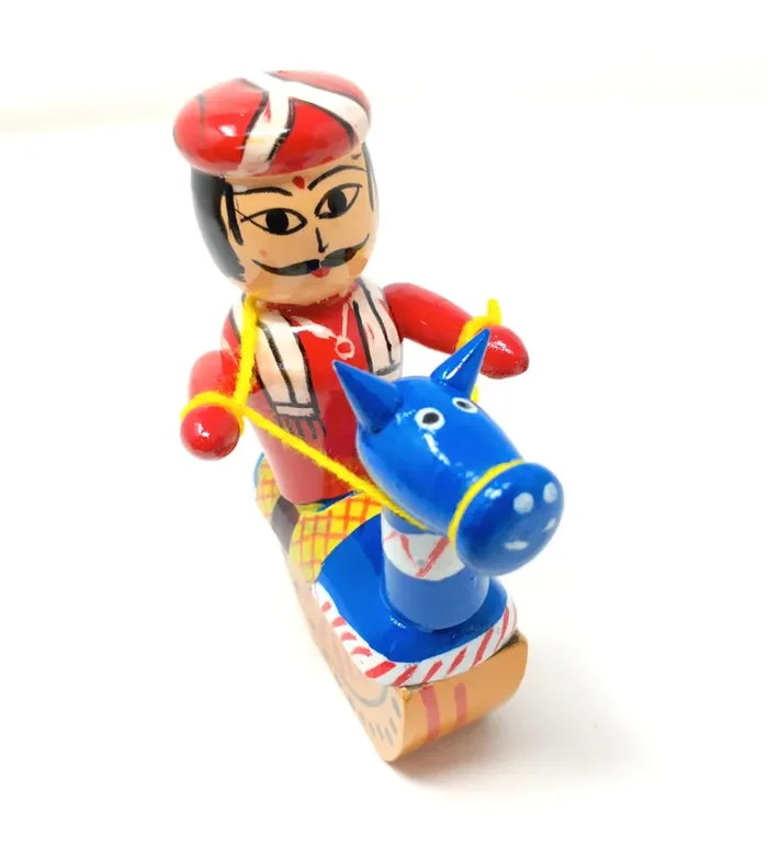 VARANASI WOODEN TOYS Wooden Pretend Play Warrior King (Available in Assorted Colours)