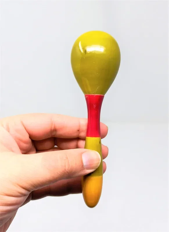VARANASI WOODEN TOYS Wooden Rattle Handcrafted for Toddler Kids Children (Caribbean Rattle)