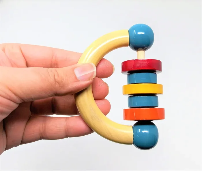 VARANASI WOODEN TOYS Wooden Rattle Handcrafted for Toddler Kids Children (Little Hands Rattle)