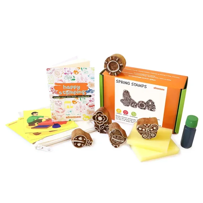 VARANASI WOODEN TOYS Wooden Stamps (3 Years+) – Educational Toys (Spring Stamps)