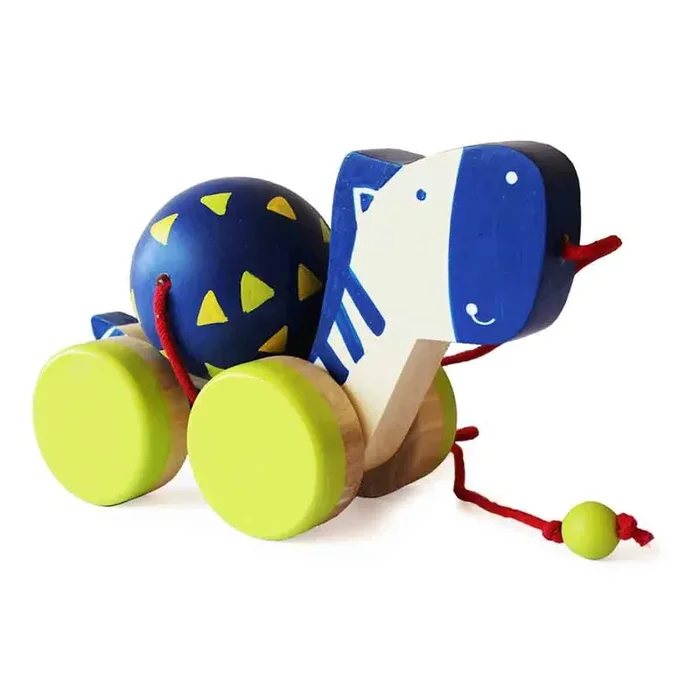VARANASI WOODEN TOYS Wooden Zeebo- The Zebra Pull Along Toy (1 Year+) with Attached String- Encourage Walking Develop Hand-Eye Coordination and Gross Motor Skills
