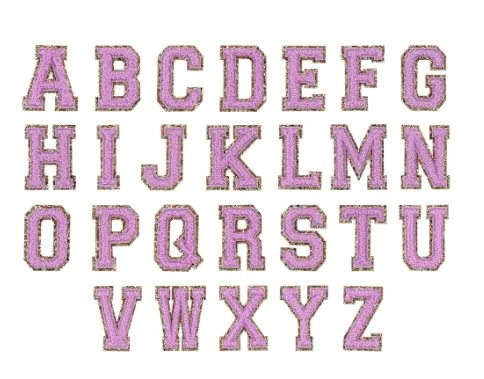 Varsity Glitter Regular Patches in Grape