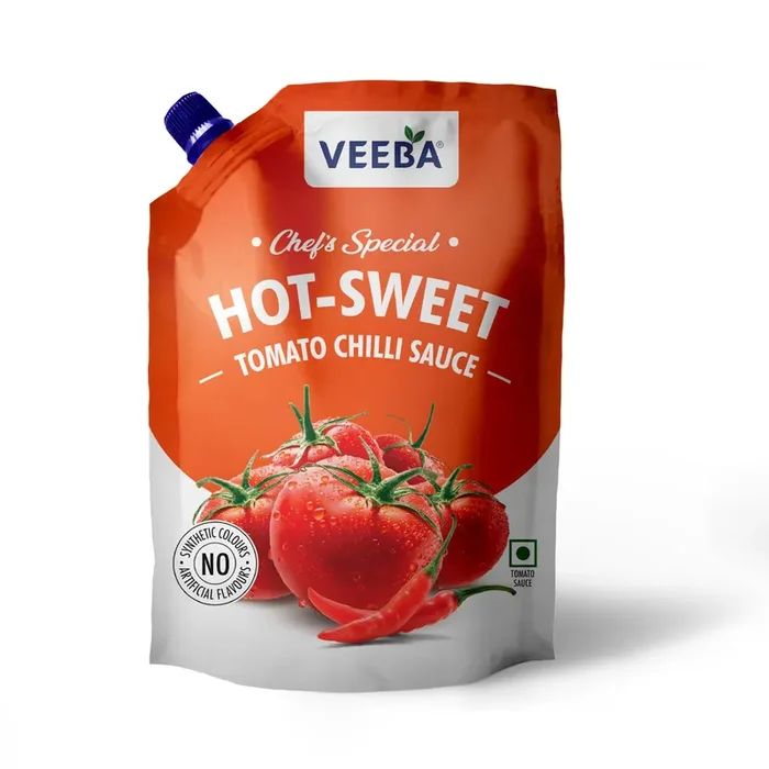 Veeba Hotsweet Tomato Chilli Sauce Chef‘s Special (450G) I Perfect Blend of Tomatoes & Chillies I Non-GMO I No Synthetic Colours or Artificial Flavours I Vegan I 100% Vegetarian