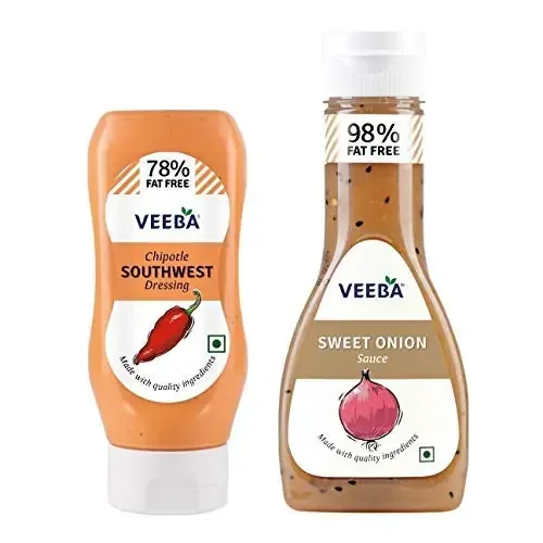 Veeba Sweet onion sauce 350g and Chipotle Southwest dressing 300g – Pack of 2