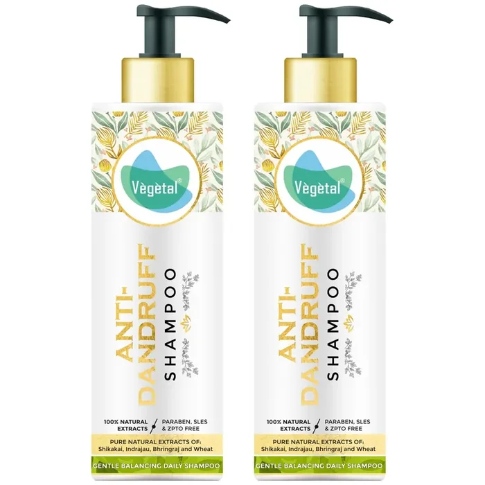 Vegetal Anti-Dandruff Shampoo (Paraben Free) 200g. Pack of 2