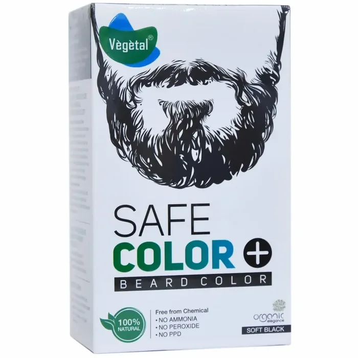 Vegetal Safe Hair Color -Soft Black 25gm – Certified Organic Chemical and Allergy Free Bio Natural Beard Hair Color with No Ammonia Formula & PPD