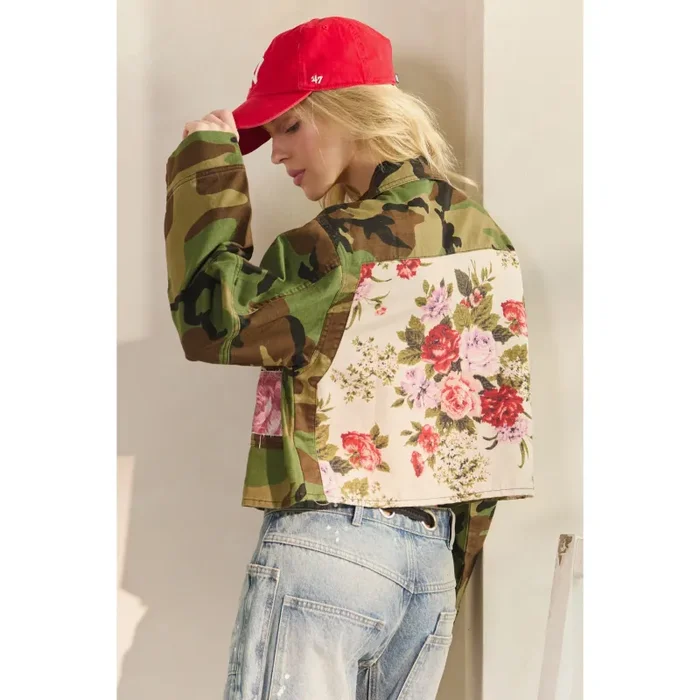 Veveret Camo Sequins Contrast Jacket
