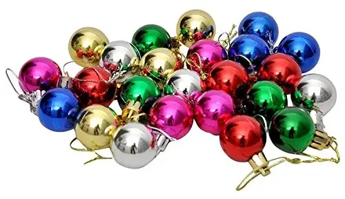 VR Creatives 24 Pcs Multi Colour Christmas X-Mass Tree Decoration Hangings Ornaments Balls 3CM