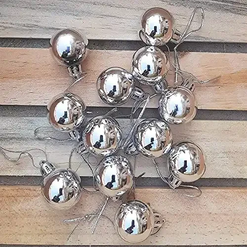 VR CREATIVES Christmas Sliver Ball Ornaments Tree Decorations for Holiday Party Decoration, Christmas Decorations for House Pack of 24