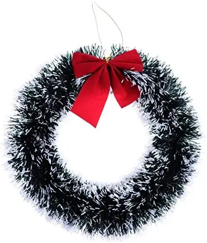 VR Creatives Christmas Wreath Wall Bowknot Hanging Decoration for Xmas Party Door Garland Ornament Christmas Decorations for Home