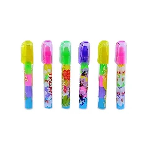 VR Creatives Erasers for Kids in Different Shapes ? Stationery Gift for Kids Lipstick & Pen Shaped Eraser for Children School Kids/Birthday Return Gift for Children Pack of 6