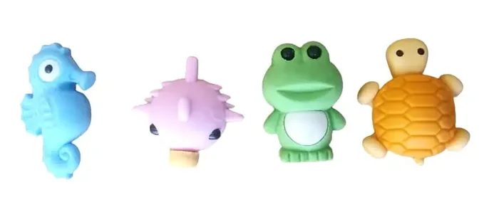 VR Creatives Small 4pcs Eraser for Kids Deisgner Eraser Stylish Eraser Different Shapes Eraser Eraser Box Eraser Set for Girls Eraser for Kids for Schools Cute Eraser Eraser for Artist