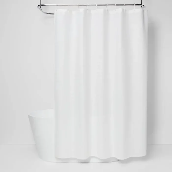 Waffle Weave Shower Curtain White – Room Essentials™ Polyester & Cotton, Machine Washable, Dobby Texture
