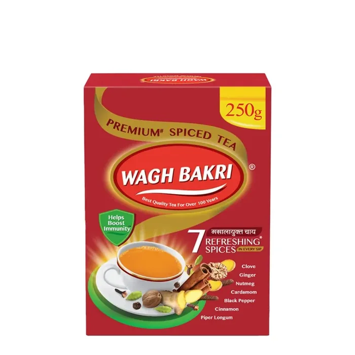 Wagh Bakri Premium Spiced Tea With 7 Refreshing Spices 250 Gram Black Tea