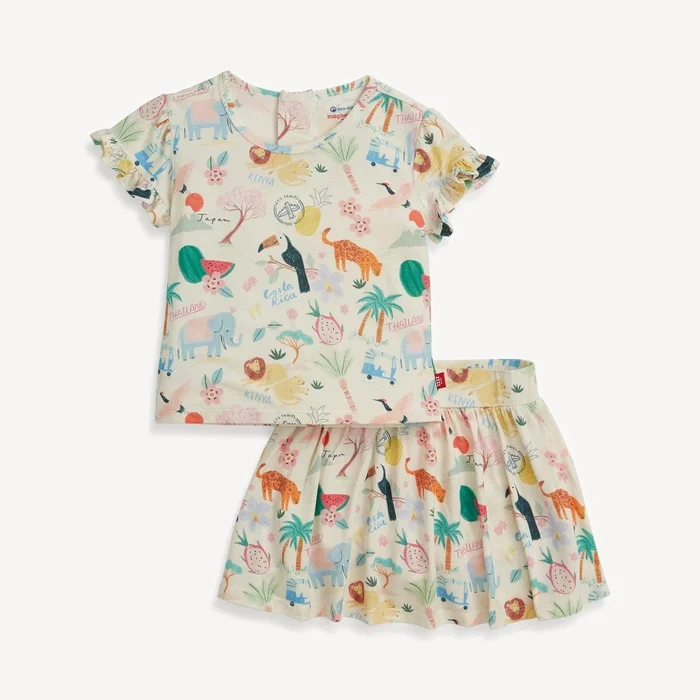 Wanderlust wildlife modal magnetic play all day top + flutter skort se