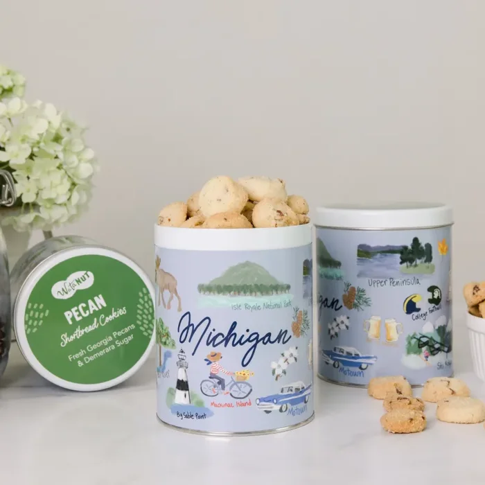Watanut Michigan State Gift Tin – Salty Chocolate Shortbread Cookies