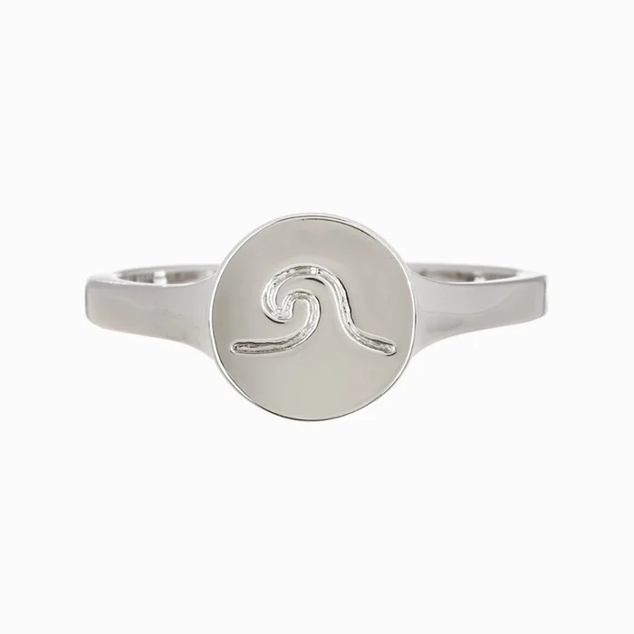 Wave Coin Ring Silver