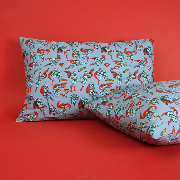 WB Gray Pillow Covers Set | Superman