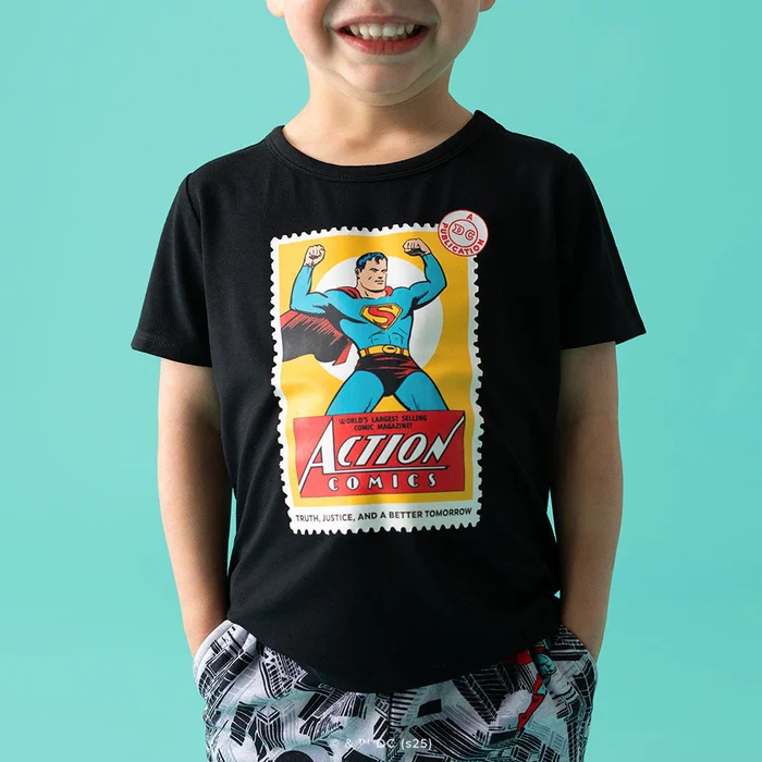 WB Gray Short Sleeve Retro Superman Classic Tee | Posh Peanut®