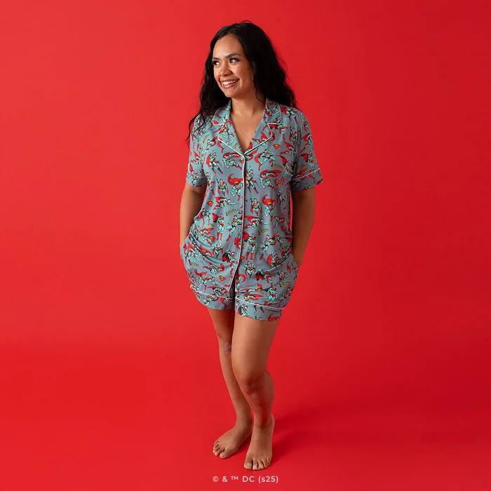 WB Gray Short Sleeve Womens Pajamas | Superman