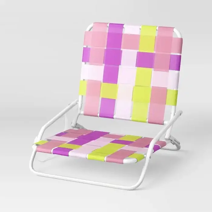 Webstrap Outdoor Portable Beach Sand Chair Pink – Sun Squad™