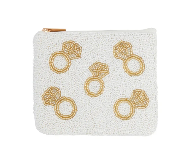 Wedding Ring Beaded Pouch