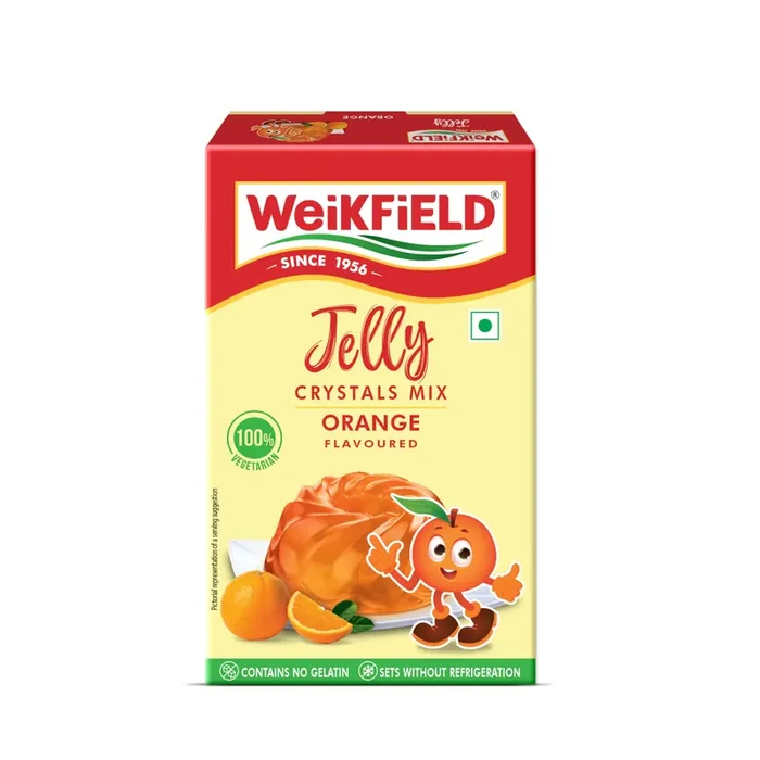 Weikfield Jelly Crystals Delicious Orange Flavor 90g Carton