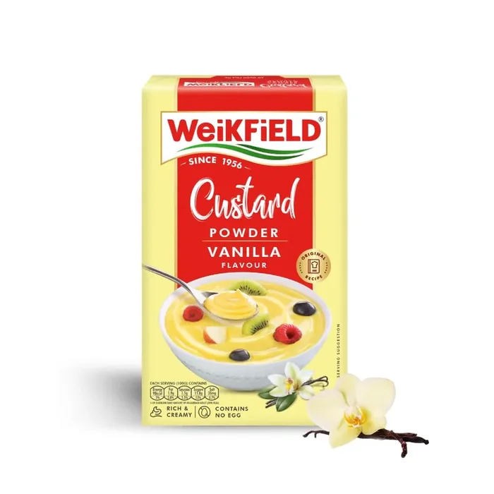Weikfield Vanilla Custard Powder Makes Smooth & Creamy Custard Contains Quality Ingredients Best for Fruit Salads & Puddings 500g Carton