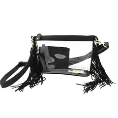 Western Clear Crossbody Bag Black