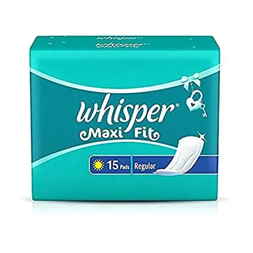 Whisper Maxi Nights Sanitary Pads for Women Regular 15 Napkins (Pack of 1)