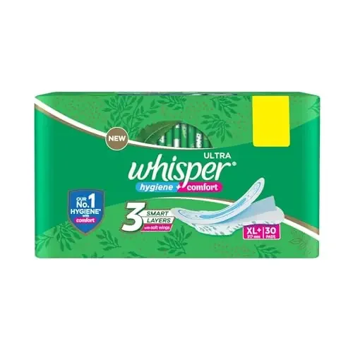 Whisper Ultra Clean Sanitary Pads – 30 Pieces (XL Plus)