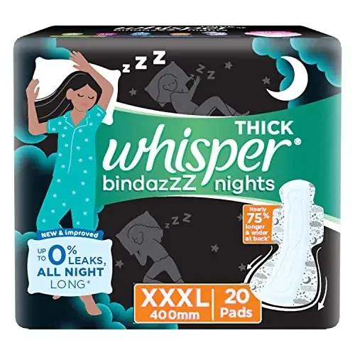 Whisper Ultra Night Sanitary Pads for Women XXXL 20 Napkins