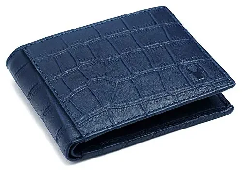 WILDHORN Carter Leather Wallet for Men (Blue Croco)