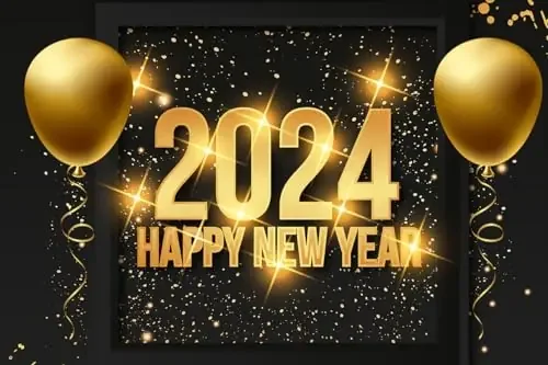 Wildmark Happy New Year 2025 Party Poster For Wall Decoration Home And Office(Black, 18×12 Inches, Paper)