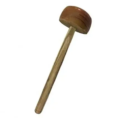 Will and Weaves Wooden Ghotna Wood Ghotna Manual Hand Blender Curd Blender Dal Saag Ghotna Mixer Brown 12 inch