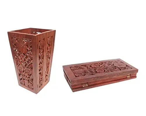 Wood Folding Dustbin Waste Holder Container