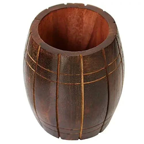 Wooden Barrel Shaped Cutlery Holder/Spoon Holder/Pen Holder