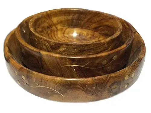 Wooden Bowl Serving Bowl Soup Bowl Fruit Bowl Set of 3