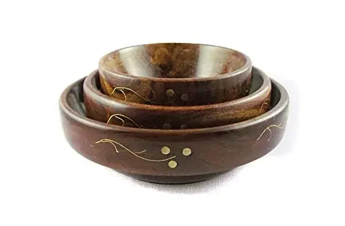 Wooden Bowl Serving Bowl Soup Bowl Fruit Bowl Set of 3