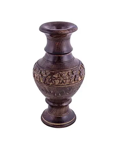 Wooden Flower Vase for Home Decoration