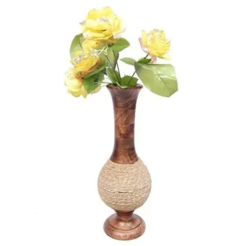 Wooden Flower Vase for Home Decoration