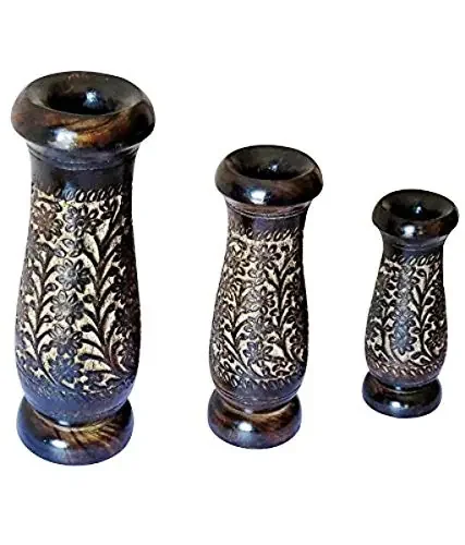 Wooden Flower Vase for Home DecorationPack of 3