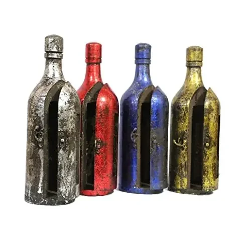 Wooden Handicraft Hand Made Bottle Tissue Paper Holder Decorative Antique Look Gift Item Box Set of 4