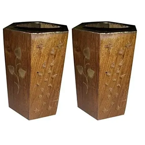Wooden Pen Holder/Pencil Holder for Office Pack of 2